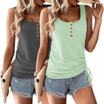 Zeagoo Womens Tank Tops 2 Pack U Neck Sleeveless Tops
