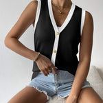 Zeagoo Womens Sweater Vest V Neck Button Down Shirts