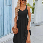 Zeagoo Womens Elastic Sleeveless Cami A Line V Neck Sundress