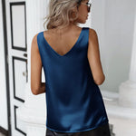 Zeagoo Women's Satin Tank Top Sleeveless Blouse Top (DE Only)