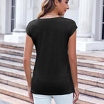 Zeagoo Women's V-Neck Short Sleeve T-Shirt with Pocket Top (DE Only)