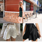 Tie Waist Self Belted Wrap Overlap A-Line Short Skirt - Zeagoo (Us Only)