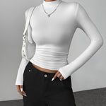 Zeagoo Womens Long Sleeve Shirts Mock Neck Basic Slim Fitted Tops