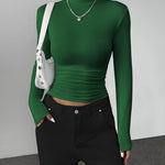 Zeagoo Womens Long Sleeve Shirts Mock Neck Basic Slim Fitted Tops