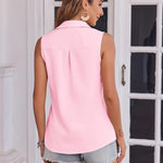 Zeagoo Womens Sleeveless Button Down Shirt with Pockets