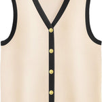 Zeagoo Womens Sweater Vest V Neck Button Down Shirts
