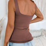 Zeagoo Women's Square Neck Double Lined Tank Tops
