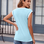 Zeagoo Women's Summer Tops Cap Sleeve Casual Shirts