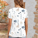 Zeagoo Women's Tunic Tops Short Sleeve Floral Boho Casual T Shirts