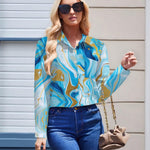 Zeagoo Womens Button Down Shirt Long Sleeve Blouse Business Work Tops Dressy Casual Floral Printed Outfits with Pocket