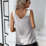 Zeagoo Women's Satin Tank Top Sleeveless Blouse Top (DE Only)
