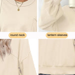 Zeagoo Womens Oversized Sweaters Lantern Sleeve Knit Tops