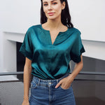 Satin Silk Blouse Tops - Zeagoo (Us Only)