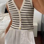 Zeagoo Womens Sweater Vest V Neck Button Down Shirts