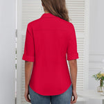 Zeagoo Womens Button Down Shirts 3/4 Sleeve Tops