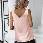 Zeagoo Women's Satin Tank Top Sleeveless Blouse Top (DE Only)