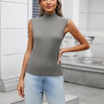 Zeagoo Women's Mock Turtle Neck Sweater Vest Shirts