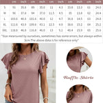 Zeagoo Womens Summer Tops Crewneck Short Sleeve Shirts Casual Basic Ruffle T Shirt Fashion Cute Blouse 2024
