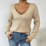 Zeagoo Womens Sweaters Long Sleeve Shirts Off Shoulder Crochet