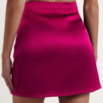 Zeagoo Women's Satin Skirt Elastic Waist A Line Skirts (DE Only)