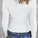 Zeagoo Womens Long Sleeve Stretch Crewneck Ribbed T-Shirt