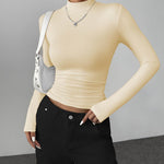 Zeagoo Womens Long Sleeve Shirts Mock Neck Basic Slim Fitted Tops