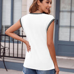 Zeagoo Women's Summer Tops Cap Sleeve Casual Shirts