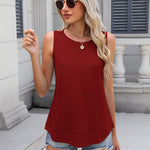 Zeagoo Women's Tank Tops Crew Neck Sleeveless Floral Tops