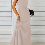 A-Line Loose Solid Color Round-Neck Maxi Dresses