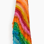 Rosha Georgette Crepe Tie-dye Print Layered Ruffles A-line Maxi Dress