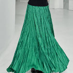 A-Line Irregular Clipping High-Waisted Pleated Solid Color Skirts