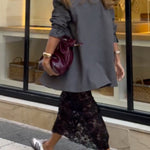 Boyfriend style mid-length blazer