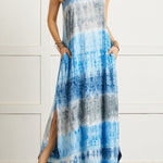 SLEEVELESS COLORFUL PRINTING MAXI DRESS