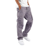 Men's Casual Drawstring Multi-pocket Cotton Blend Cargo Pants