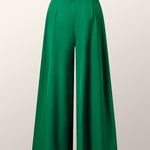 Loose Wide Leg Pleated Solid Color Tied Waist Pants Trousers