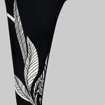 Batwing Sleeves Loose Asymmetric Floral Printed Split-Joint High Neck T-Shirts