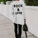 Drop Shoulder Open Front Knit Oversized Sweater Cardigan