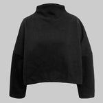 Long Sleeves Solid Color Split-Joint Round-Neck Sweatershirt