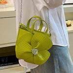 Flower Shape Pleated Split-Joint Bags Crossbody Bags Handbags Tote Bags