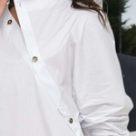 Long Sleeves Asymmetric Buttoned Split-Front Blouses&Shirts Tops