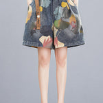 Original Floral Wide Leg Denim Shorts Bottoms