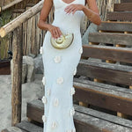 Flowers for Every Occasion Crochet Back Lace-up Maxi Dress