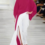 High Waisted Loose Asymmetric Split-Joint Split-Side Pants Trousers