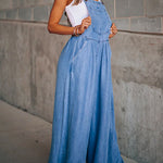 Margovil Pocketed Wide Leg Baggy Denim Overalls