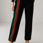 Contrast Color Striped Casual Pants Bottoms Trousers