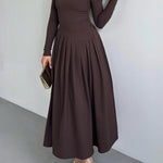 A-Line Bodycon Asymmetric Pleated Solid Color Split-Joint One-Shoulder Maxi Dresses