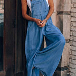 Margovil Pocketed Wide Leg Baggy Denim Overalls