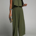 Pleated Suspender Jumpsuit