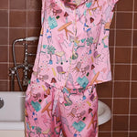 Pink Furniture Print Home Long-sleeved Two-piece Set