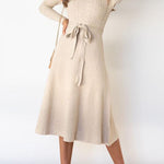 Bubble Long-sleeved Knitted Mid-length Dress